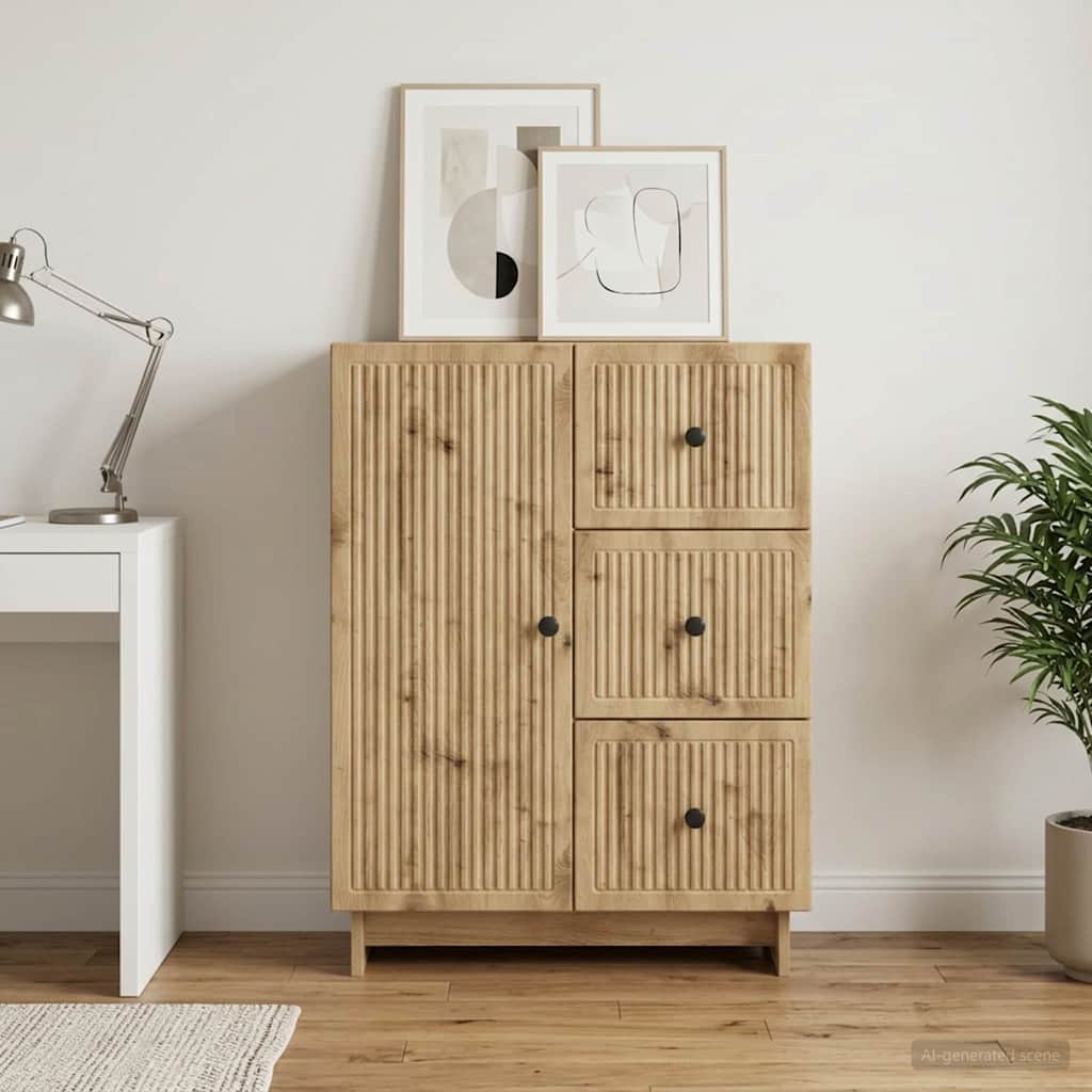 Sideboard Artisan-eg 66 x 34,5 x 90 cm Konstrueret træ