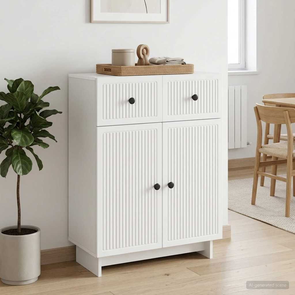 Sideboard Hvid 66 x 34,5 x 90 cm Konstrueret træ