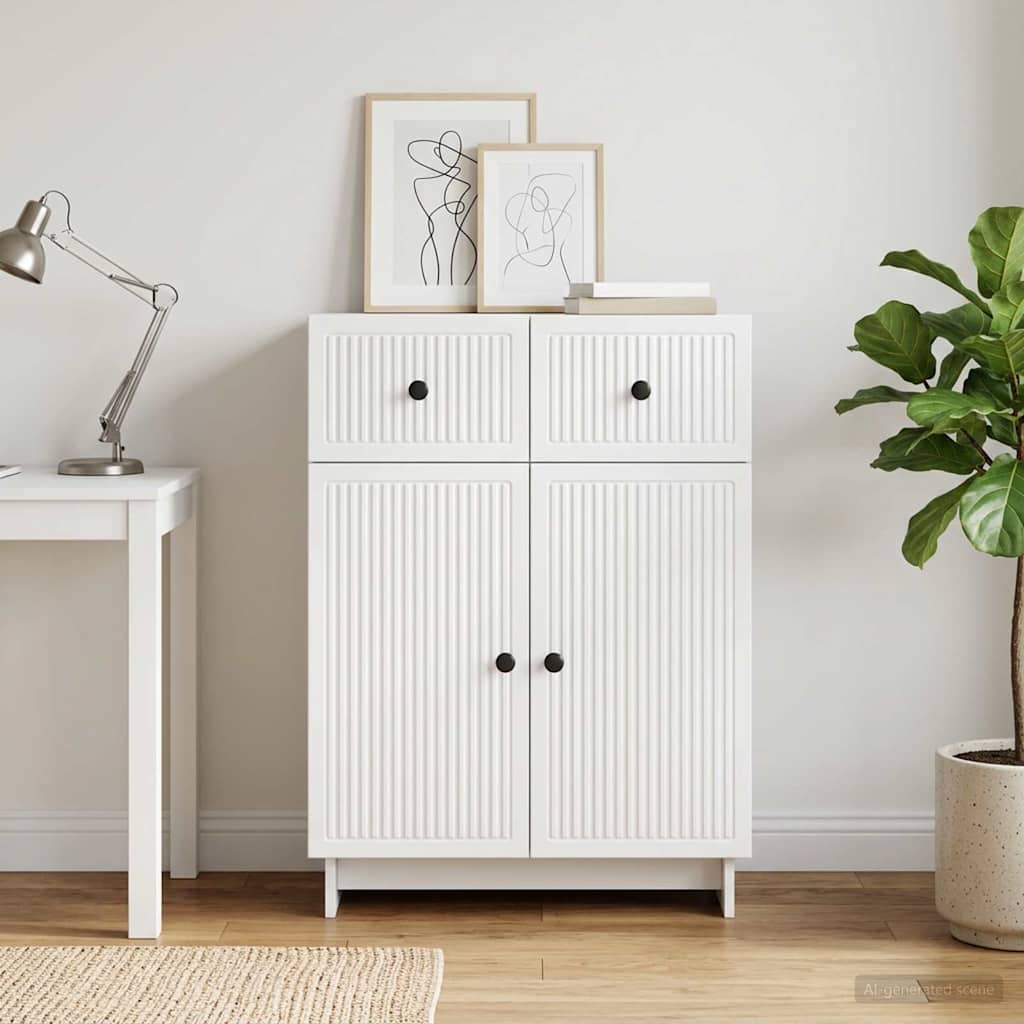 Sideboard Hvid 66 x 34,5 x 90 cm Konstrueret træ