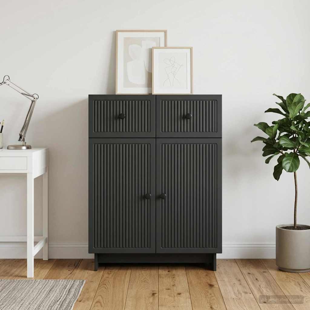 Sideboard Sort 66 x 34,5 x 90 cm Konstrueret træ