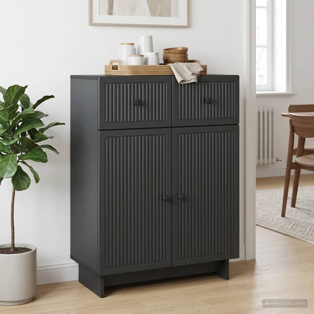 Sideboard Sort 66 x 34,5 x 90 cm Konstrueret træ