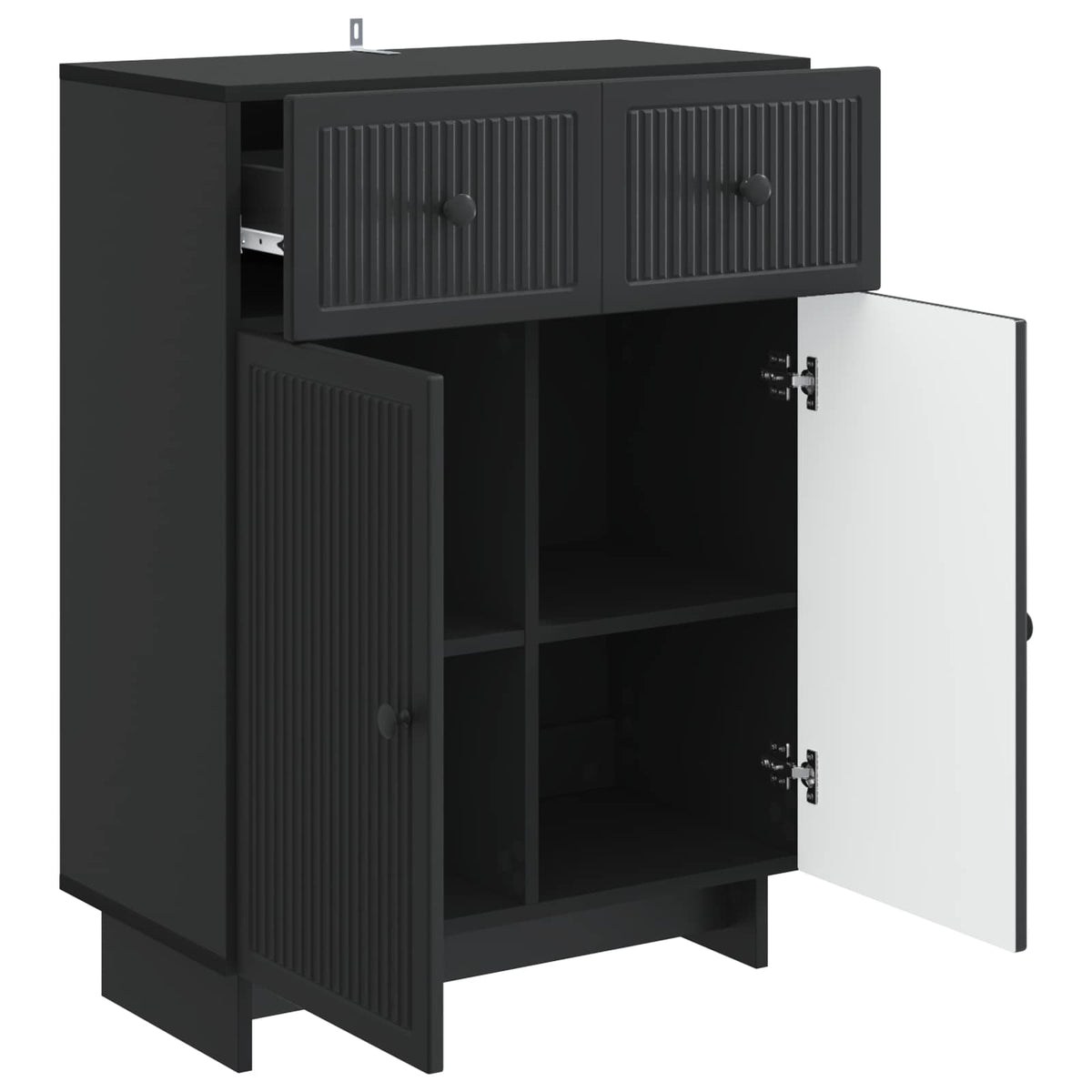Sideboard Sort 66 x 34,5 x 90 cm Konstrueret træ