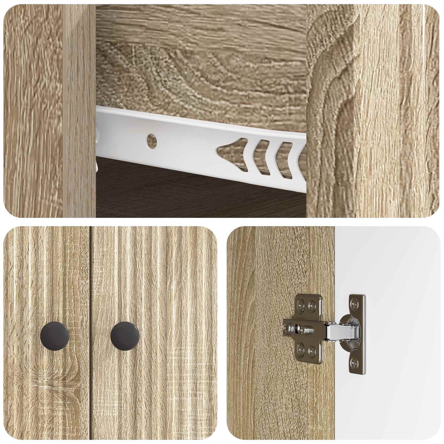 Sideboard Sonoma-eg 66 x 34,5 x 90 cm Konstrueret træ