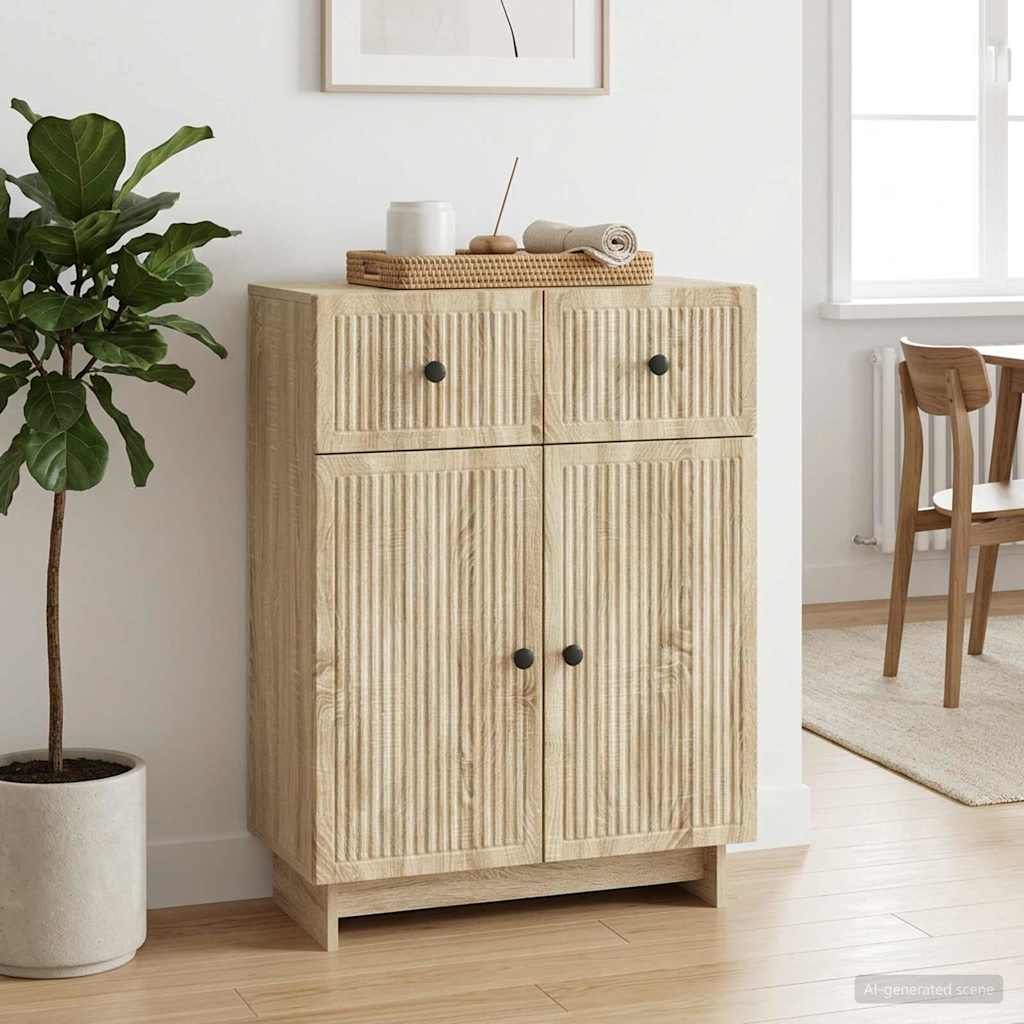 Sideboard Sonoma-eg 66 x 34,5 x 90 cm Konstrueret træ