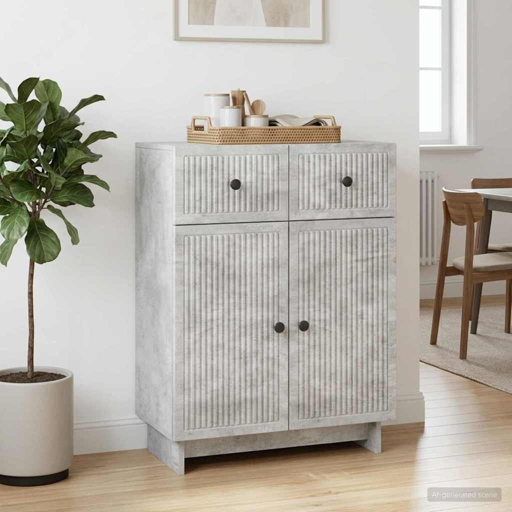 Sideboard Betongrå 66 x 34,5 x 90 cm Konstrueret træ