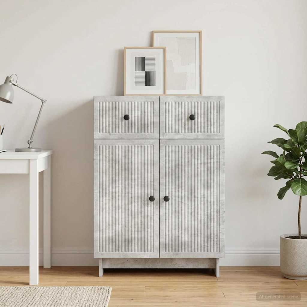 Sideboard Betongrå 66 x 34,5 x 90 cm Konstrueret træ