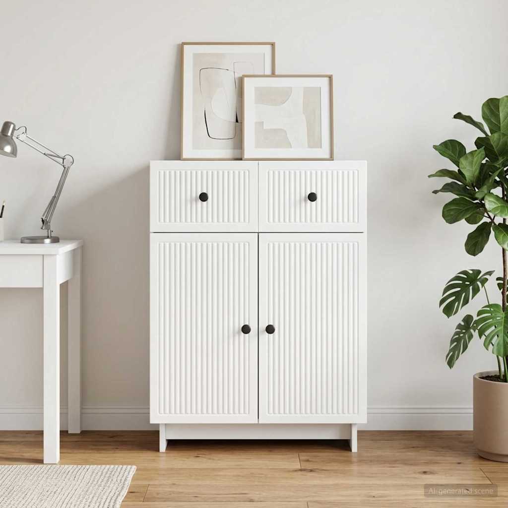 Sideboard Hvid højglans 66 x 34,5 x 90 cm Konstrueret træ