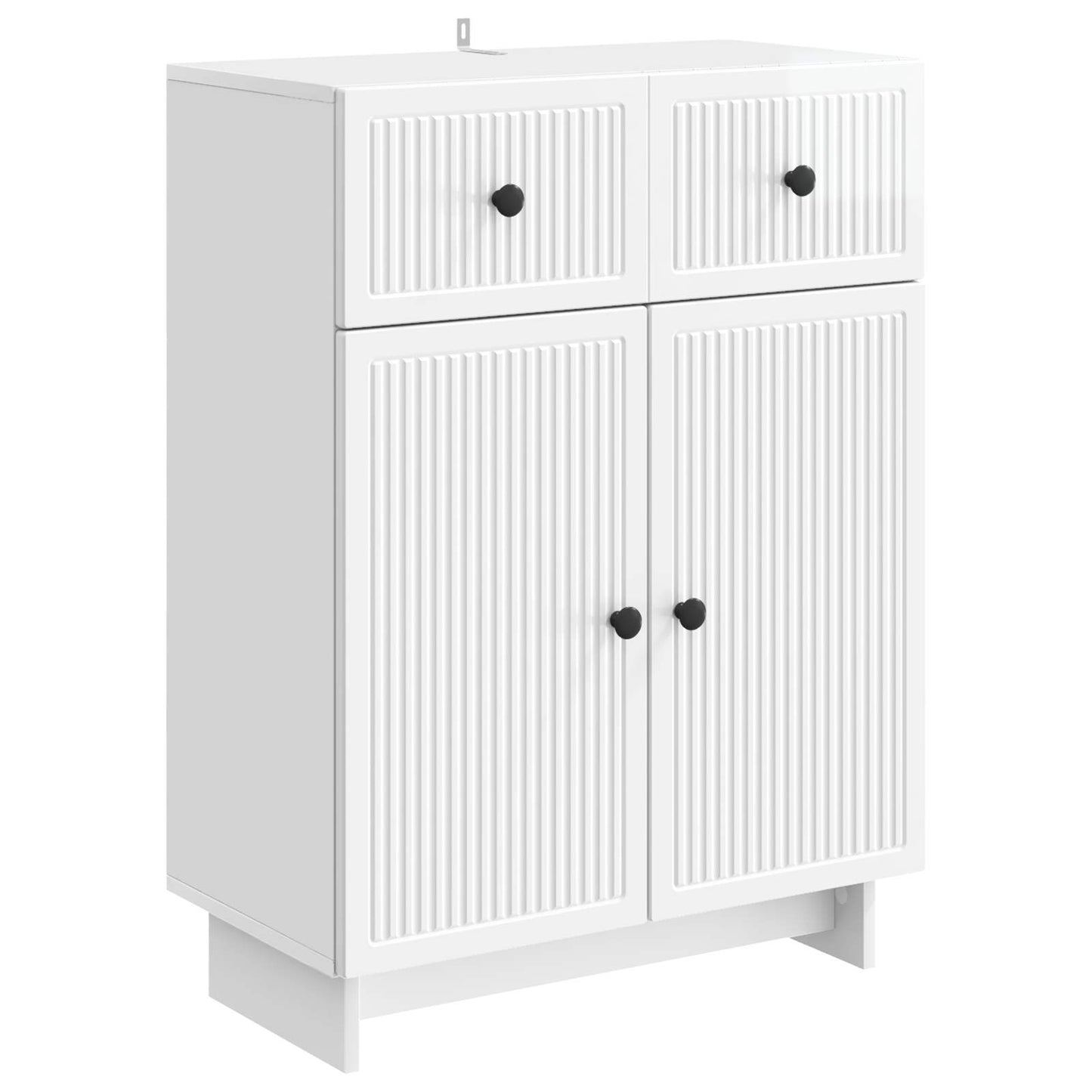 Sideboard Hvid højglans 66 x 34,5 x 90 cm Konstrueret træ