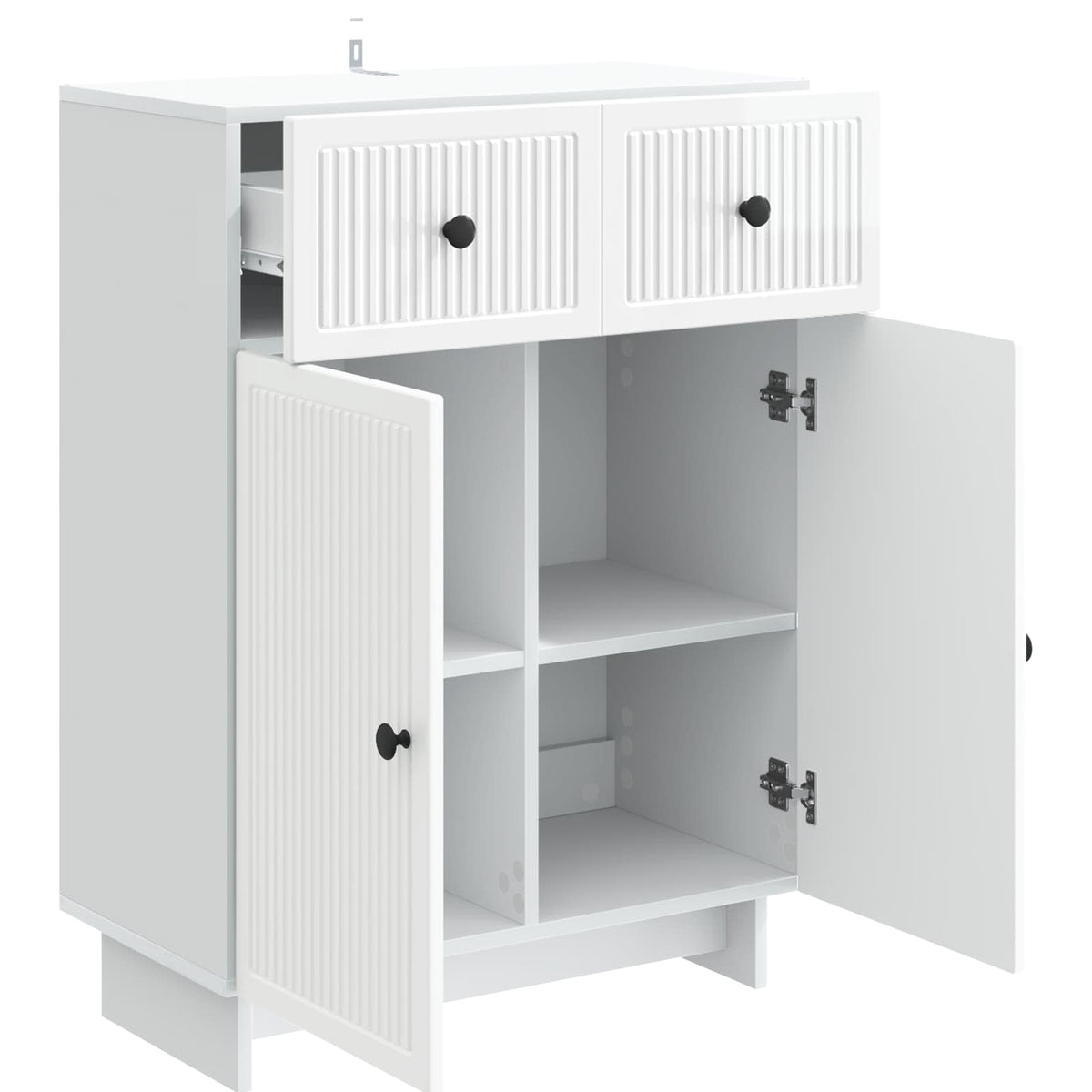 Sideboard Hvid højglans 66 x 34,5 x 90 cm Konstrueret træ