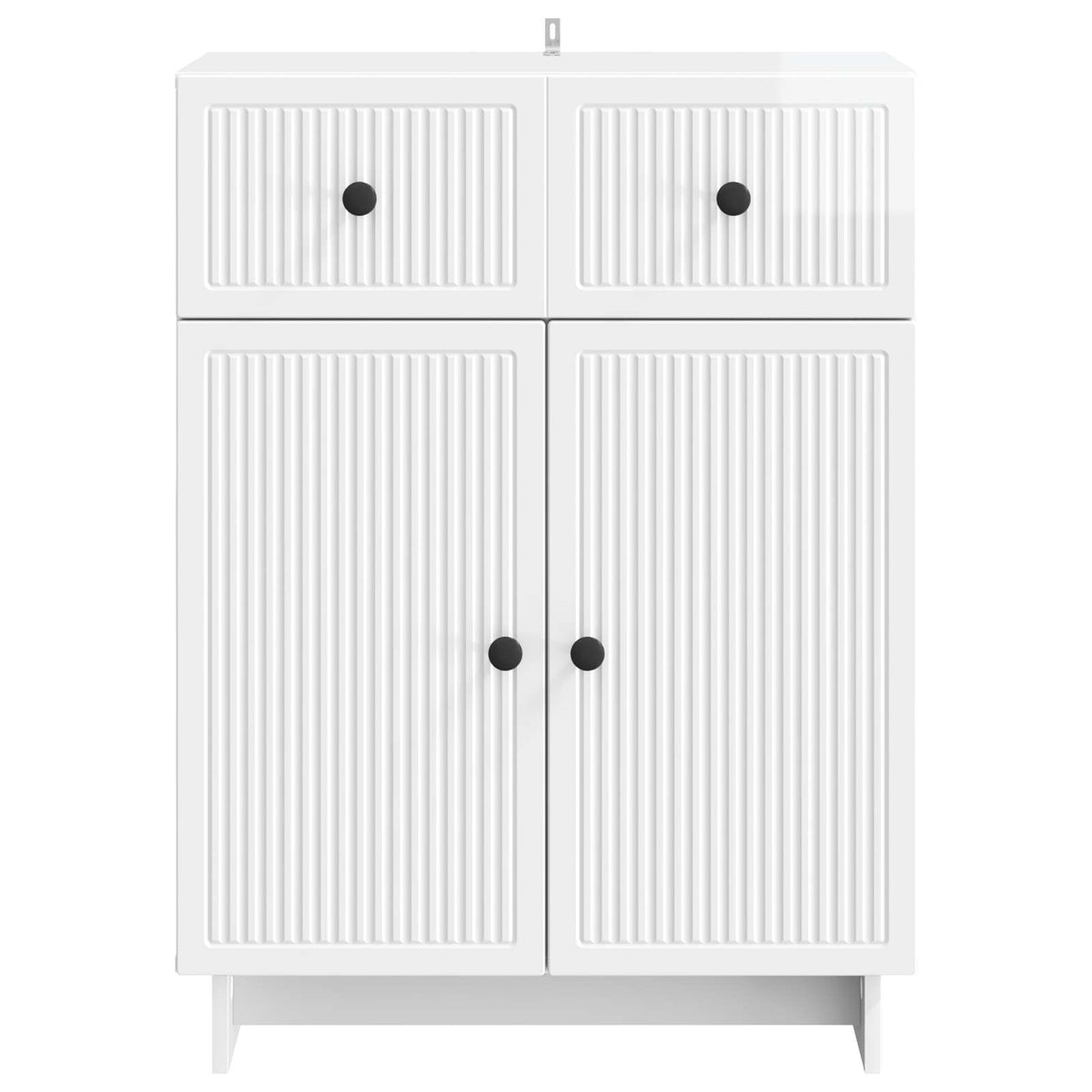 Sideboard Hvid højglans 66 x 34,5 x 90 cm Konstrueret træ