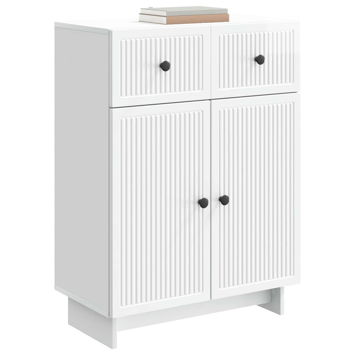 Sideboard Hvid højglans 66 x 34,5 x 90 cm Konstrueret træ