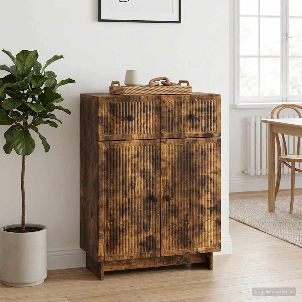 Sideboard Røget eg 66 x 34,5 x 90 cm Konstrueret træ