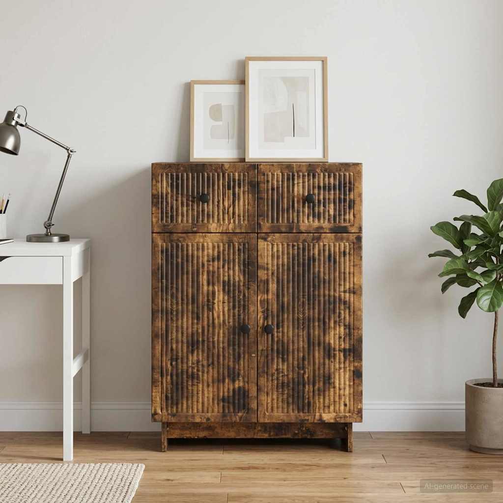 Sideboard Røget eg 66 x 34,5 x 90 cm Konstrueret træ