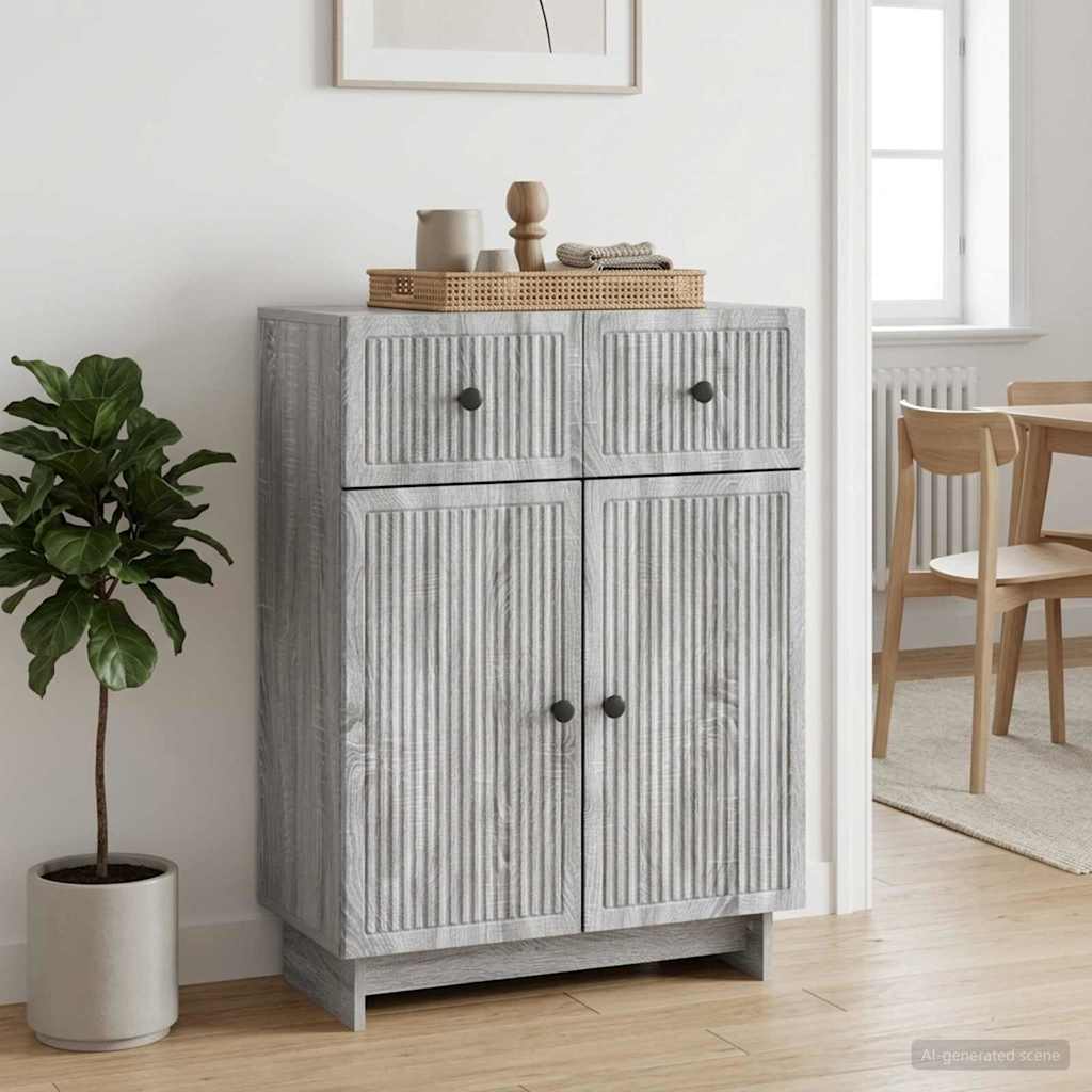 Sideboard Grå sonoma-eg 66 x 34,5 x 90 cm Konstrueret træ