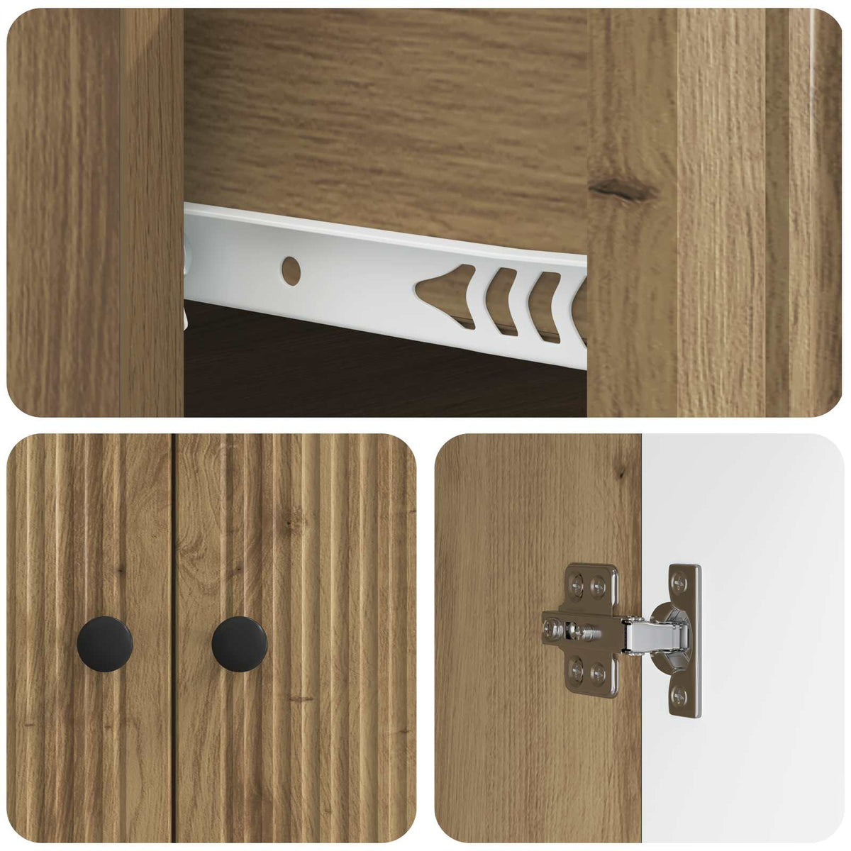 Sideboard Artisan-eg 66 x 34,5 x 90 cm Konstrueret træ