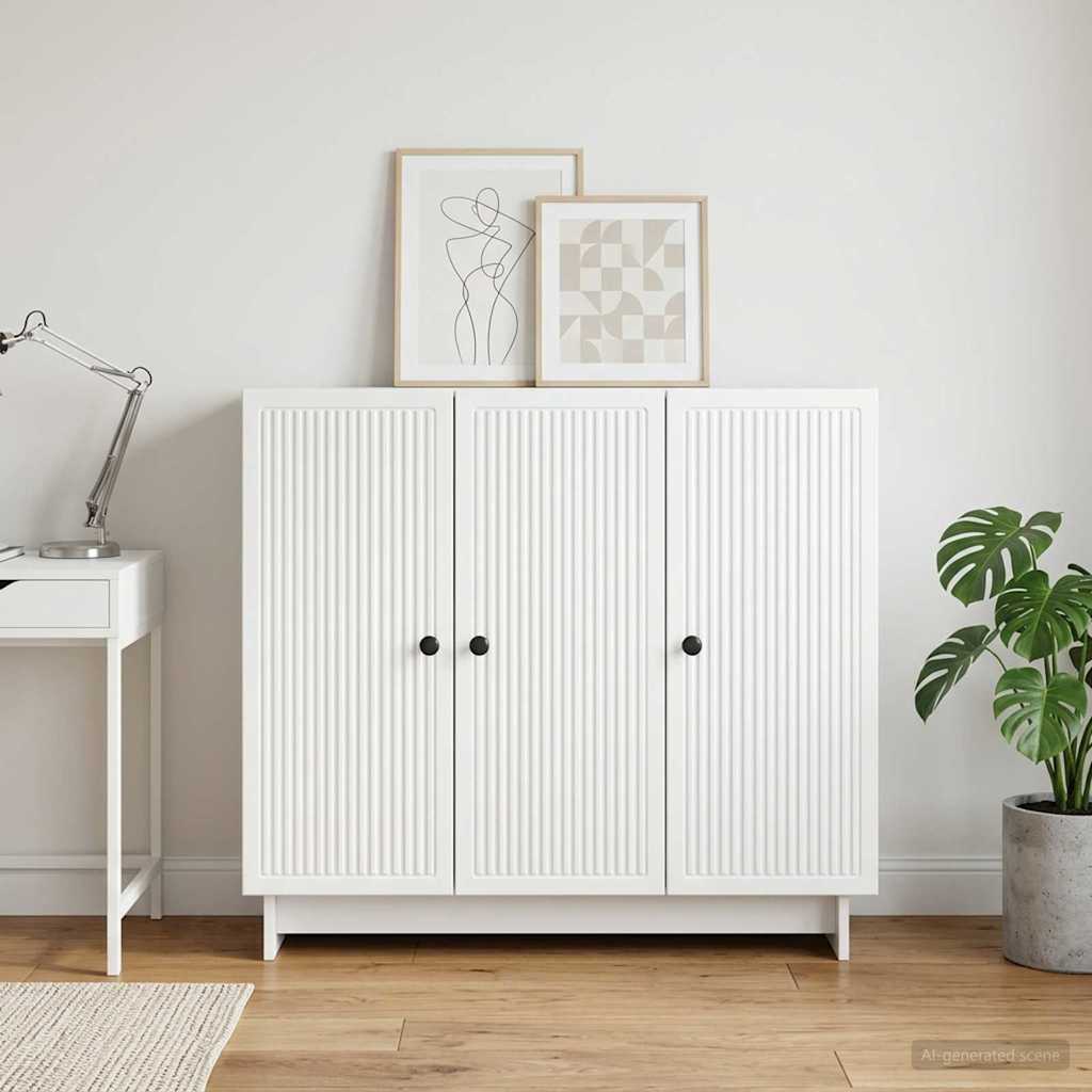 Sideboard Hvid 89 x 34,5 x 80 cm Konstrueret træ