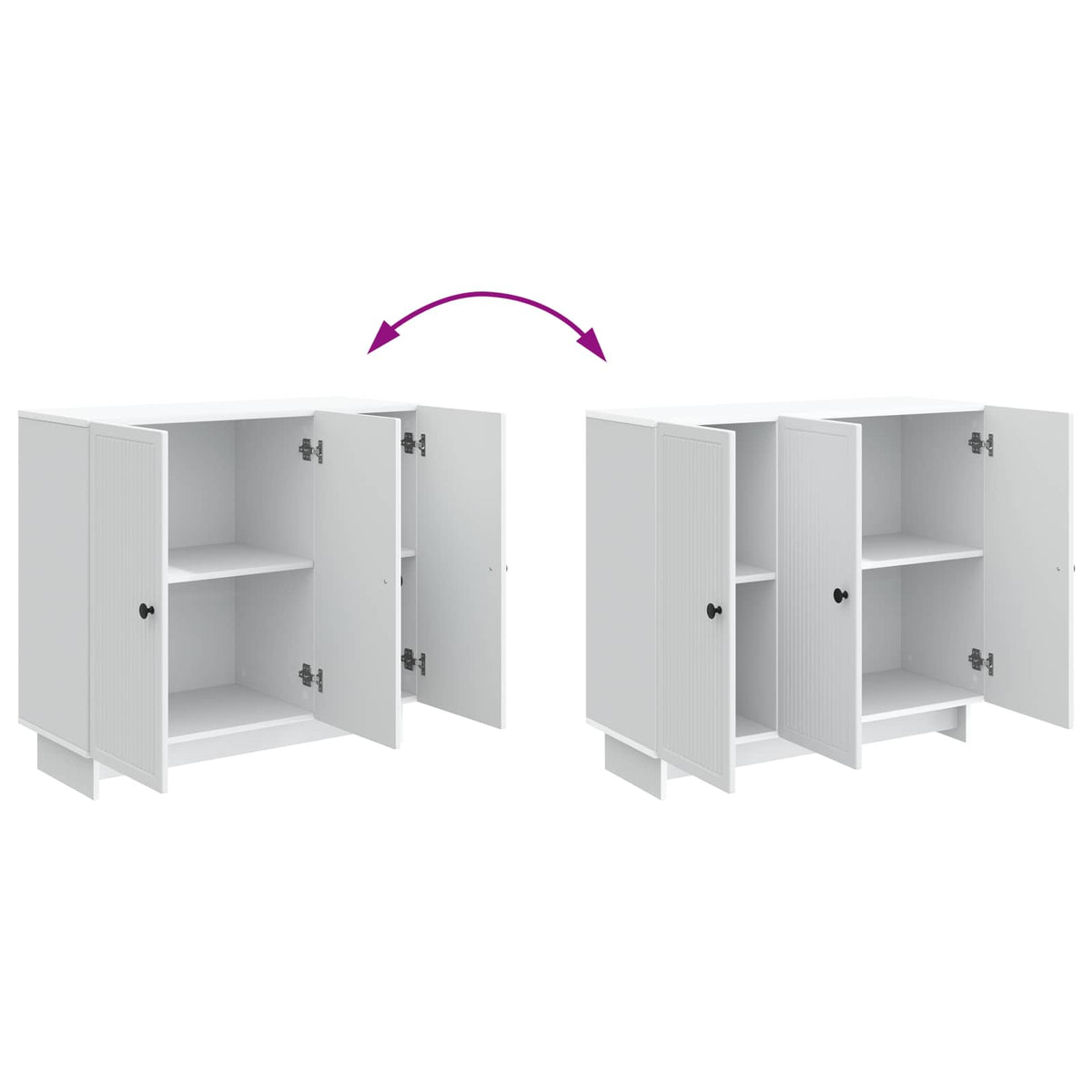 Sideboard Hvid 89 x 34,5 x 80 cm Konstrueret træ