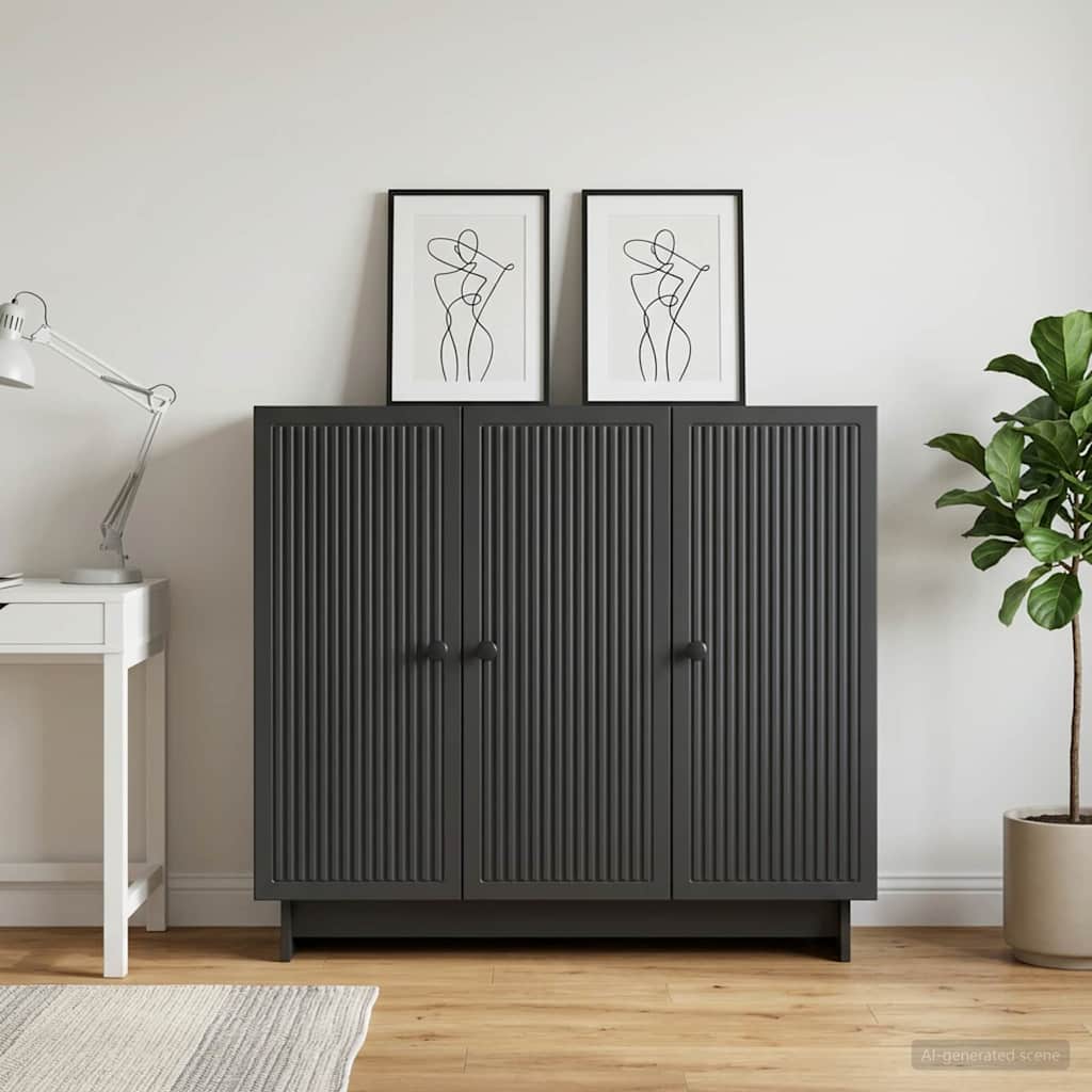 Sideboard Sort 89 x 34,5 x 80 cm Konstrueret træ