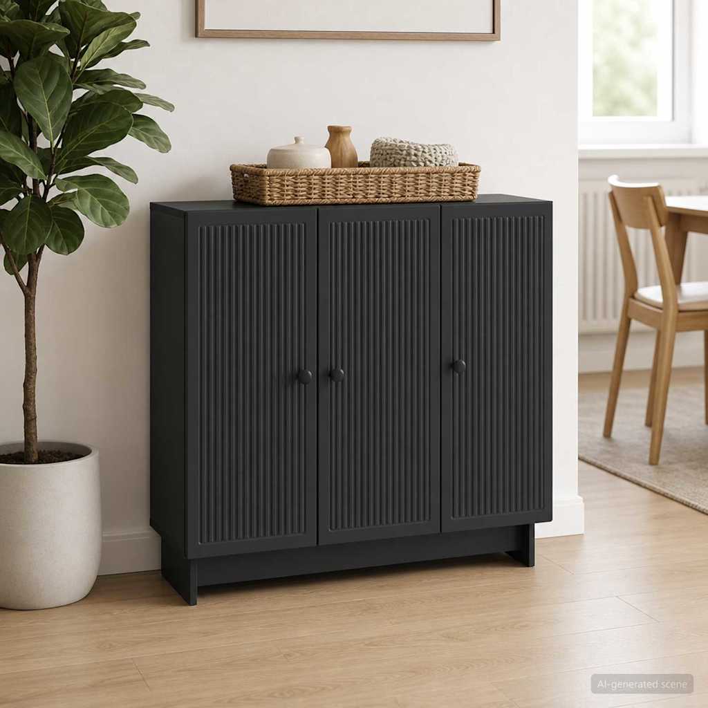Sideboard Sort 89 x 34,5 x 80 cm Konstrueret træ