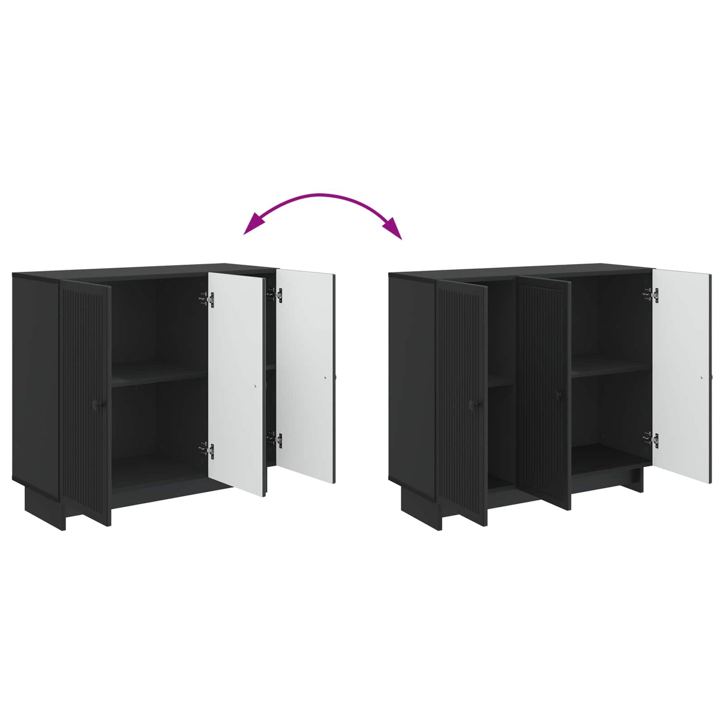 Sideboard Sort 89 x 34,5 x 80 cm Konstrueret træ
