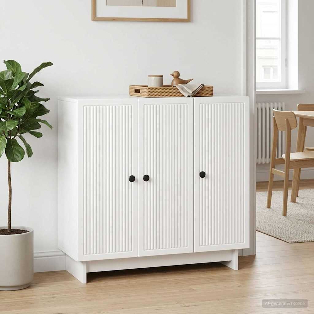 Sideboard Hvid højglans 89 x 34,5 x 80 cm Konstrueret træ