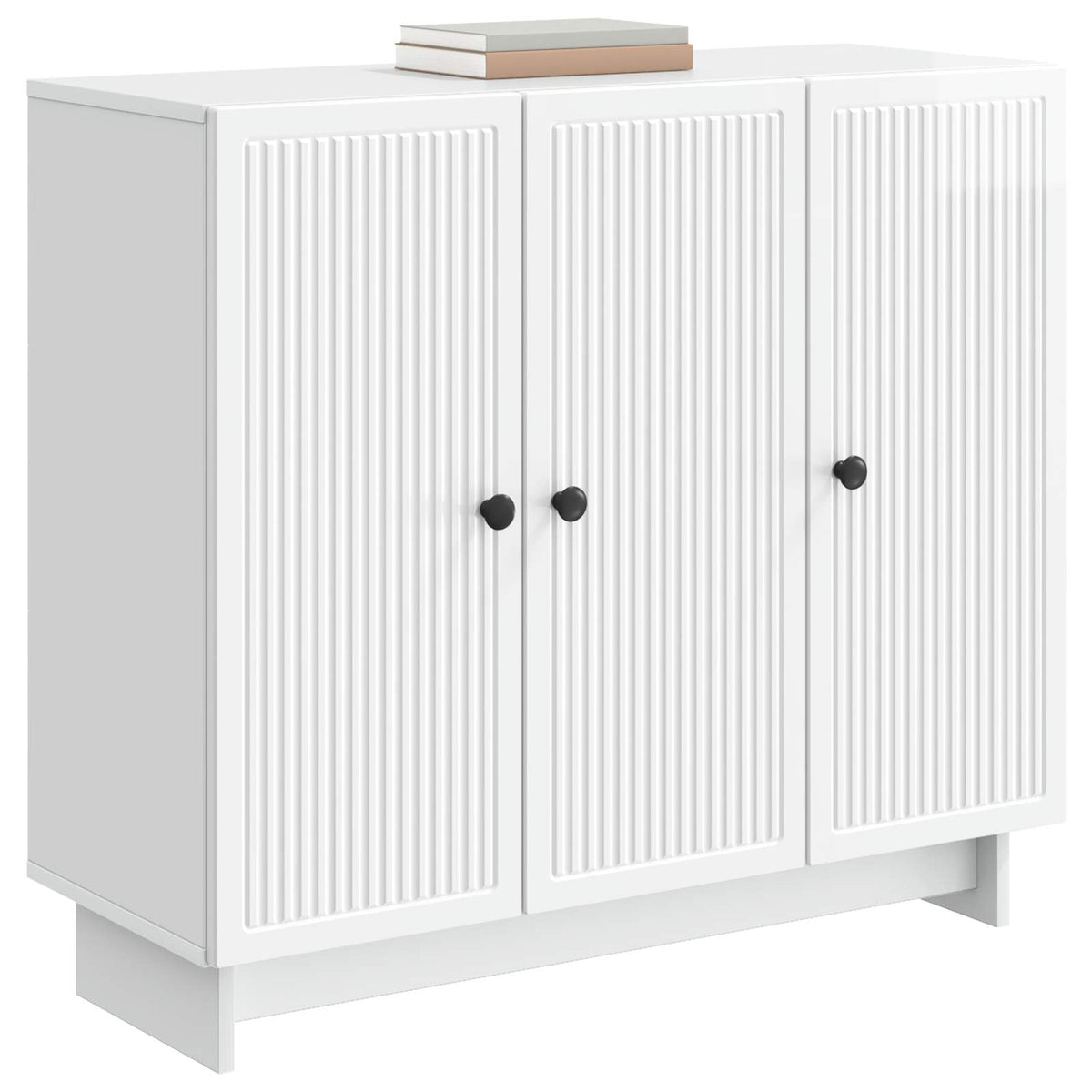 Sideboard Hvid højglans 89 x 34,5 x 80 cm Konstrueret træ