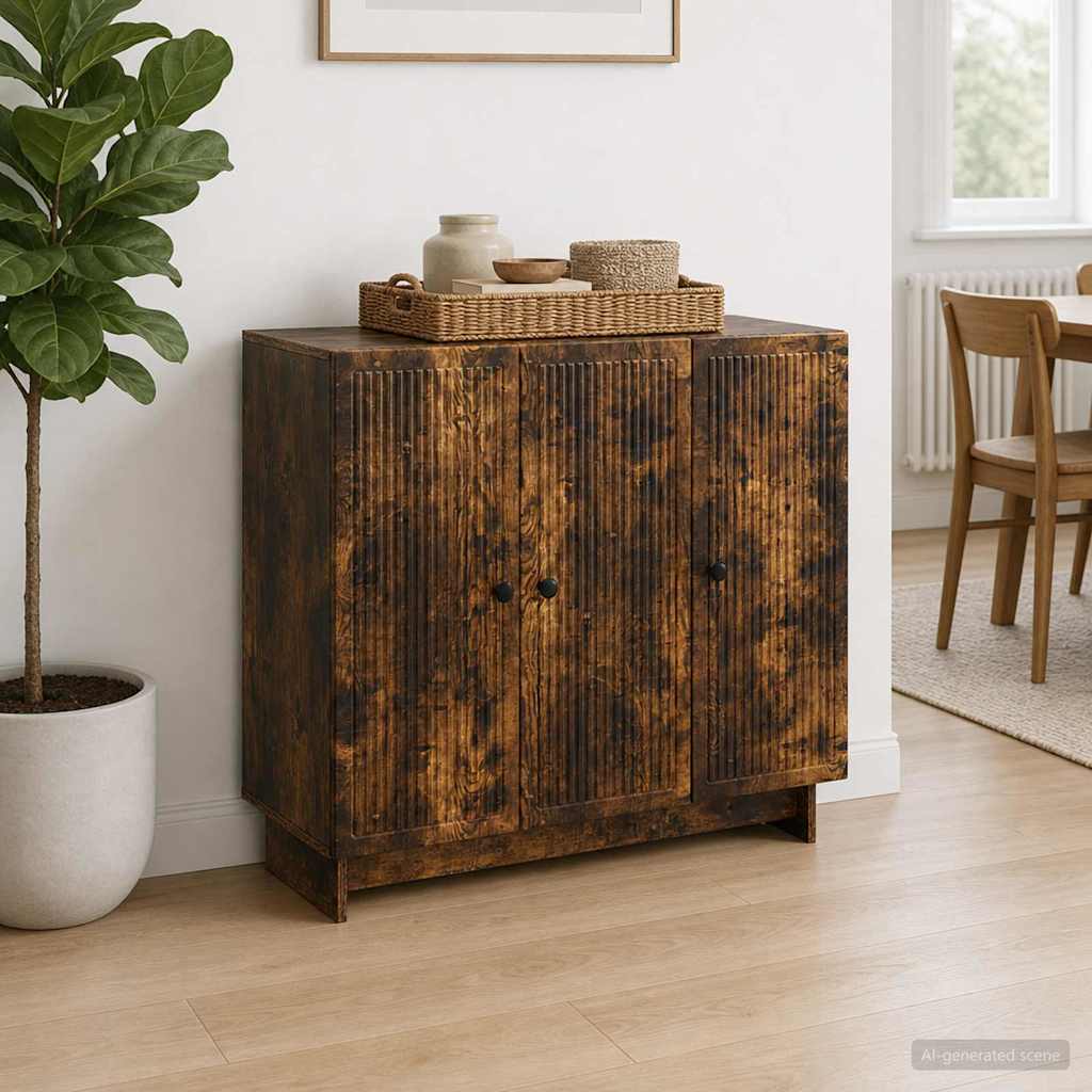 Sideboard Røget eg 89 x 34,5 x 80 cm Konstrueret træ