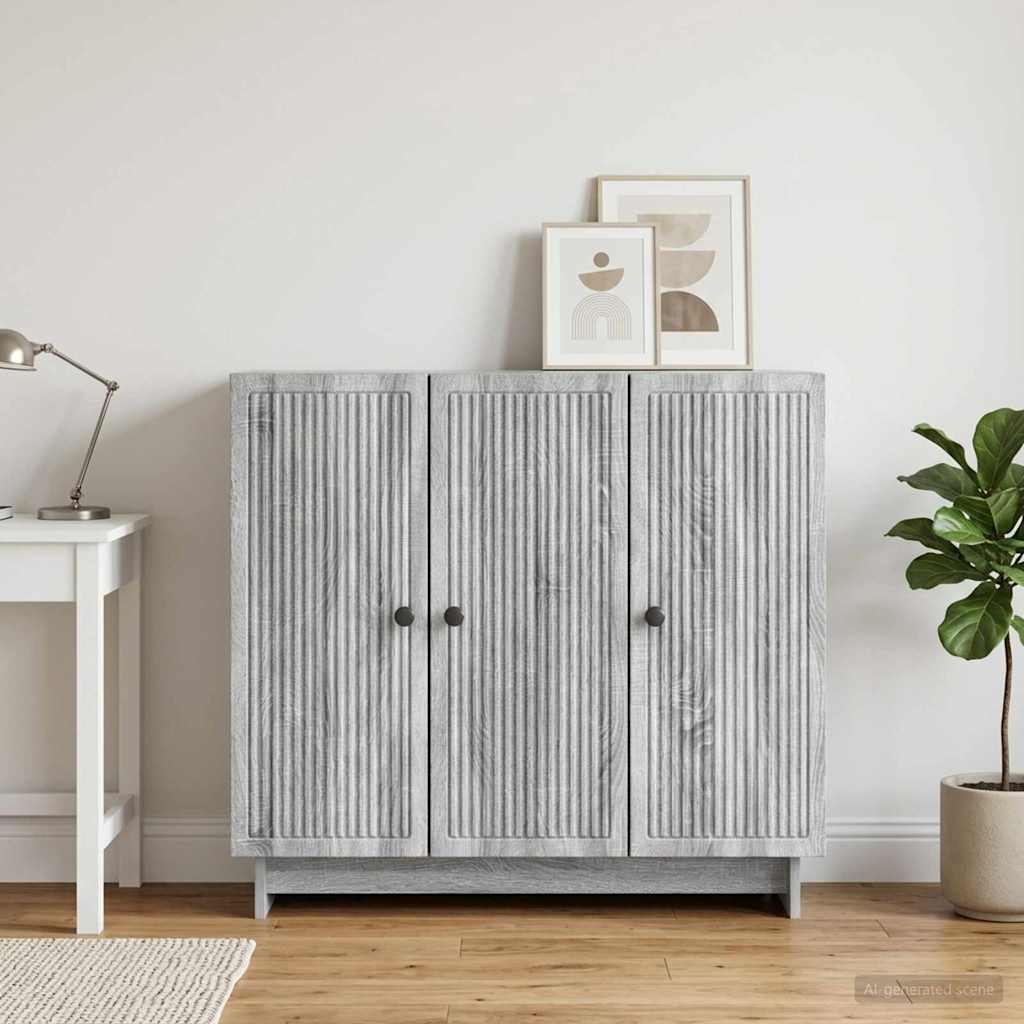 Sideboard Grå sonoma-eg 89 x 34,5 x 80 cm Konstrueret træ