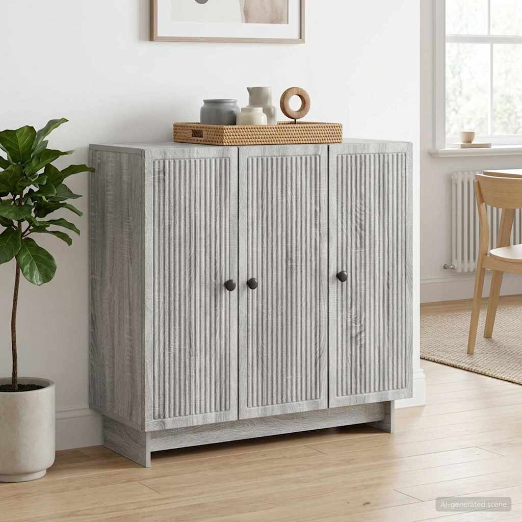 Sideboard Grå sonoma-eg 89 x 34,5 x 80 cm Konstrueret træ