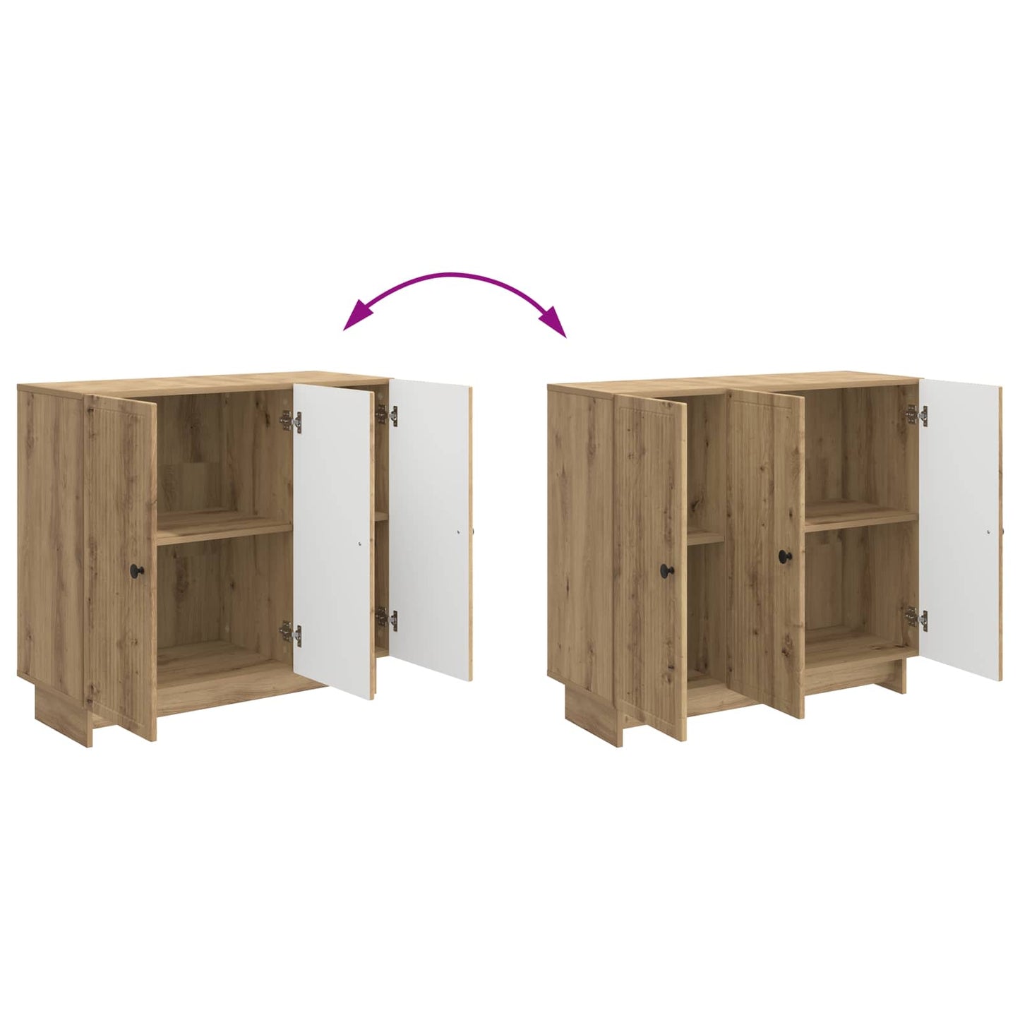 Sideboard Artisan-eg 89 x 34,5 x 80 cm Konstrueret træ