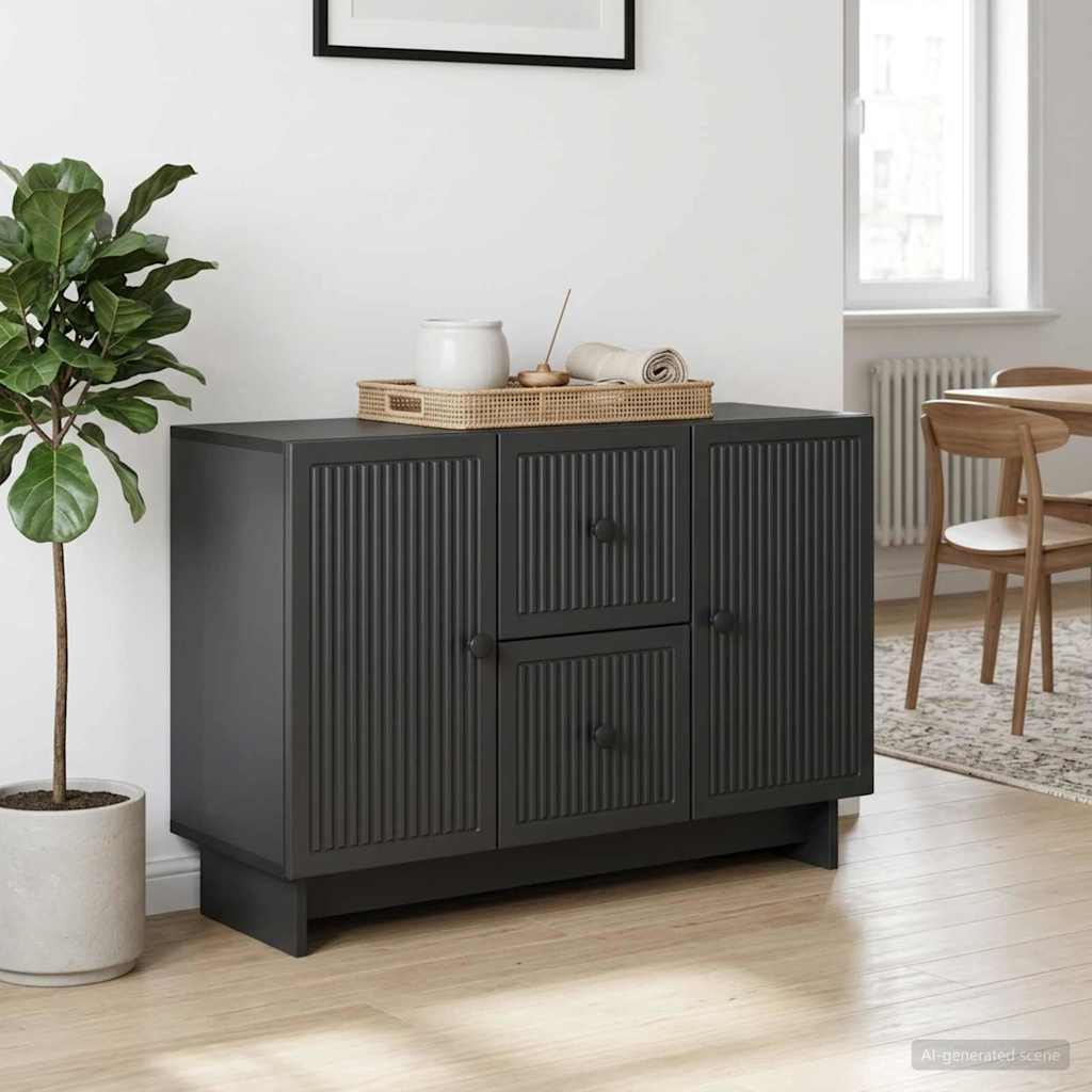 Sideboard med skuffe Sort 89 x 34,5 x 60 cm Konstrueret træ