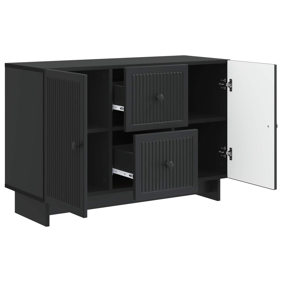 Sideboard med skuffe Sort 89 x 34,5 x 60 cm Konstrueret træ