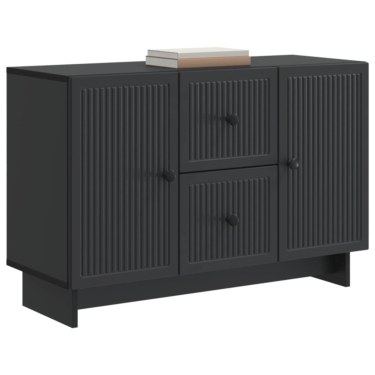 Sideboard med skuffe Sort 89 x 34,5 x 60 cm Konstrueret træ