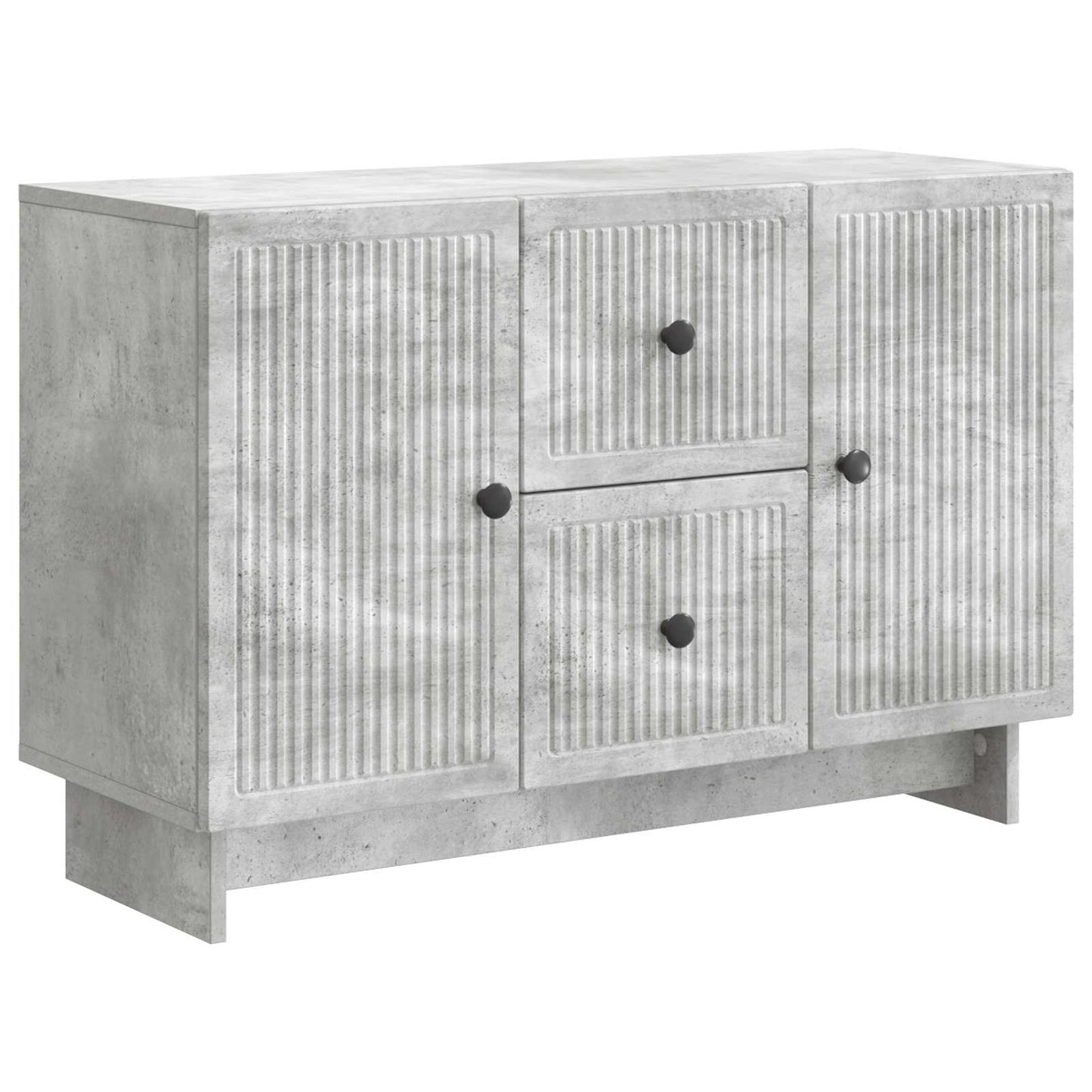 Sideboard med skuffe Betongrå 89 x 34,5 x 60 cm Konstrueret træ