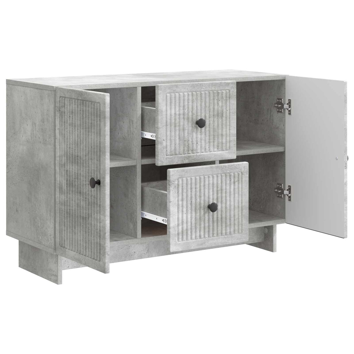 Sideboard med skuffe Betongrå 89 x 34,5 x 60 cm Konstrueret træ