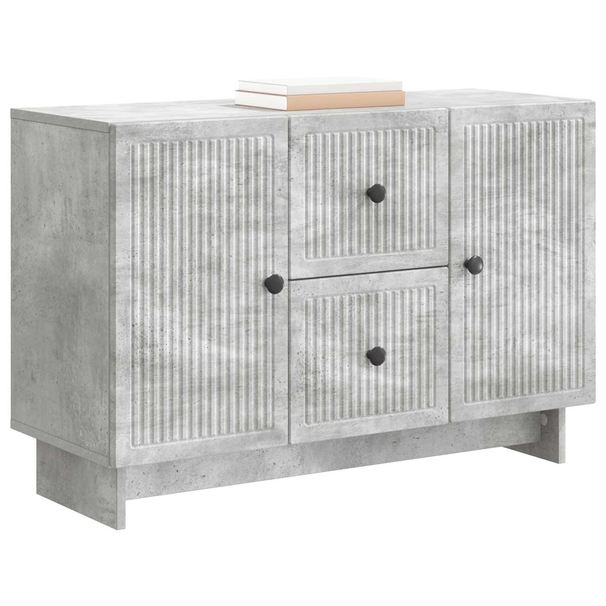 Sideboard med skuffe Betongrå 89 x 34,5 x 60 cm Konstrueret træ