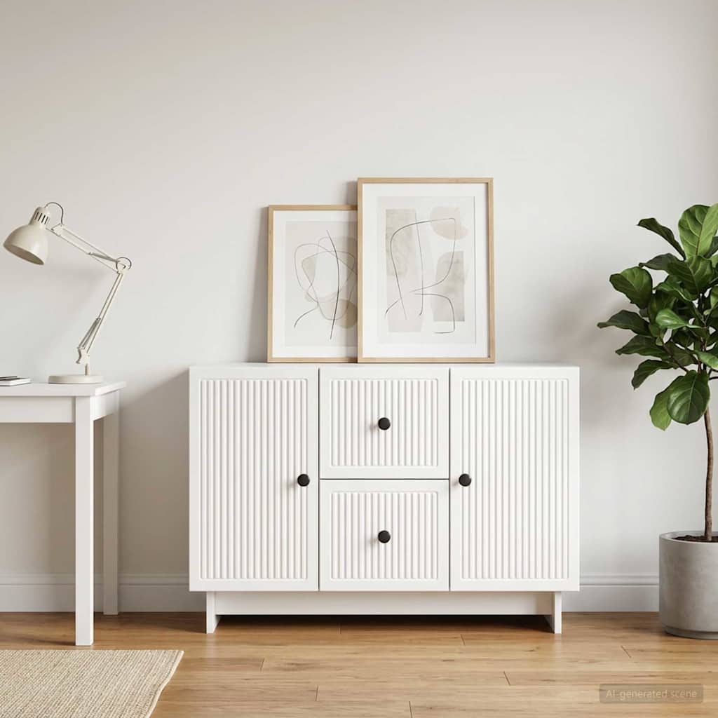 Sideboard Hvid højglans 89 x 34,5 x 60 cm Konstrueret træ