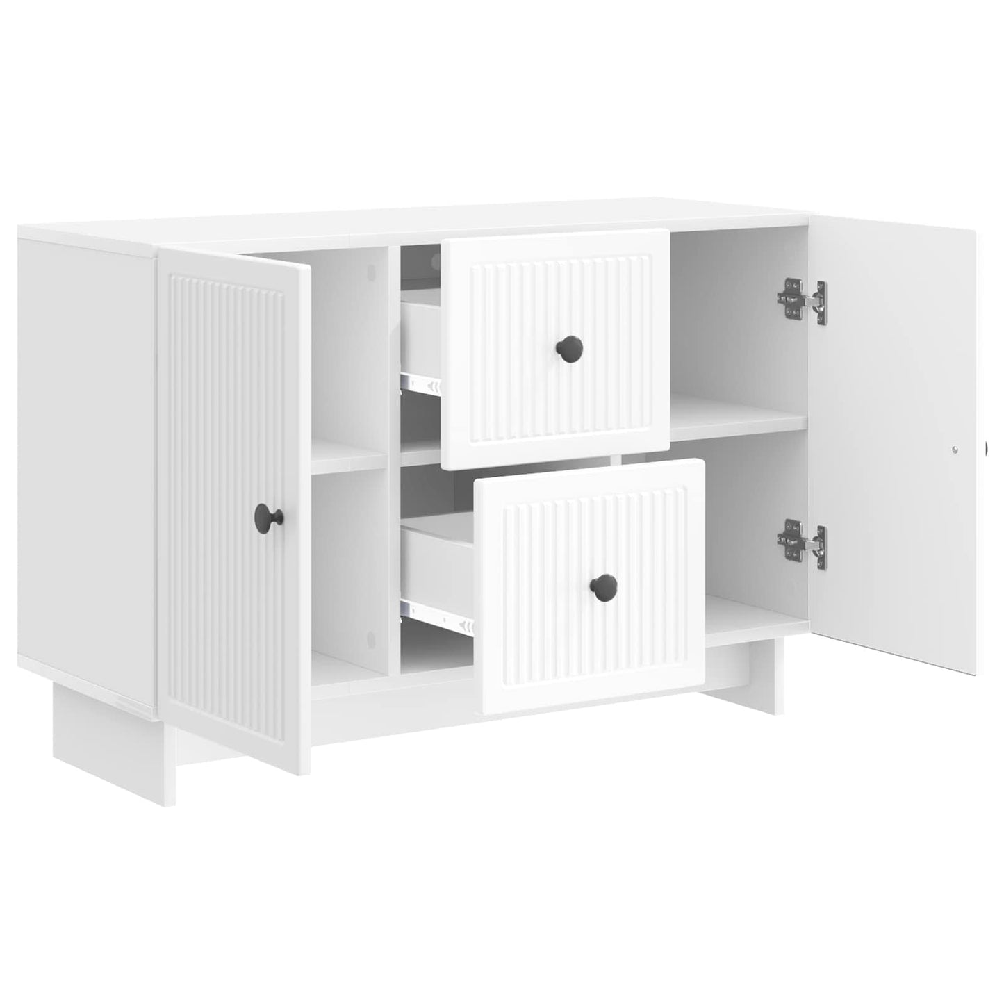 Sideboard Hvid højglans 89 x 34,5 x 60 cm Konstrueret træ