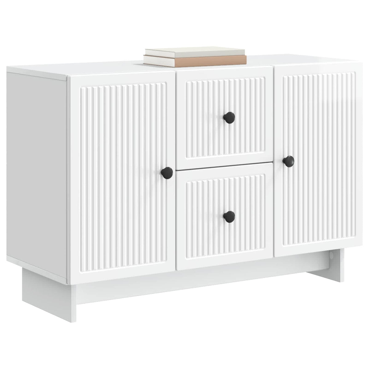 Sideboard Hvid højglans 89 x 34,5 x 60 cm Konstrueret træ