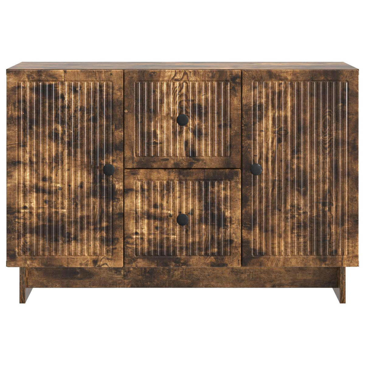 Sideboard med skuffe Røget eg 89 x 34,5 x 60 cm Konstrueret træ