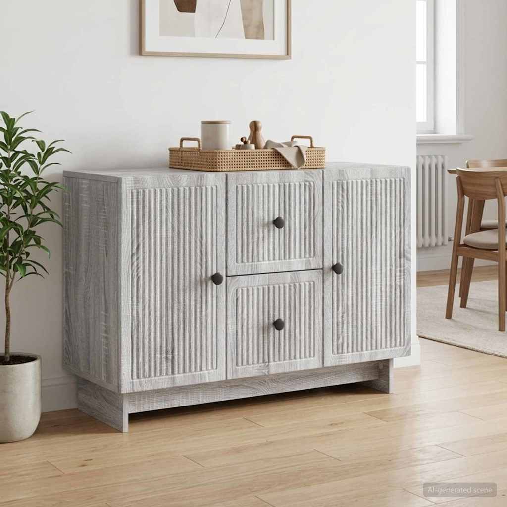 Sideboard Grå sonoma-eg 89 x 34,5 x 60 cm Konstrueret træ