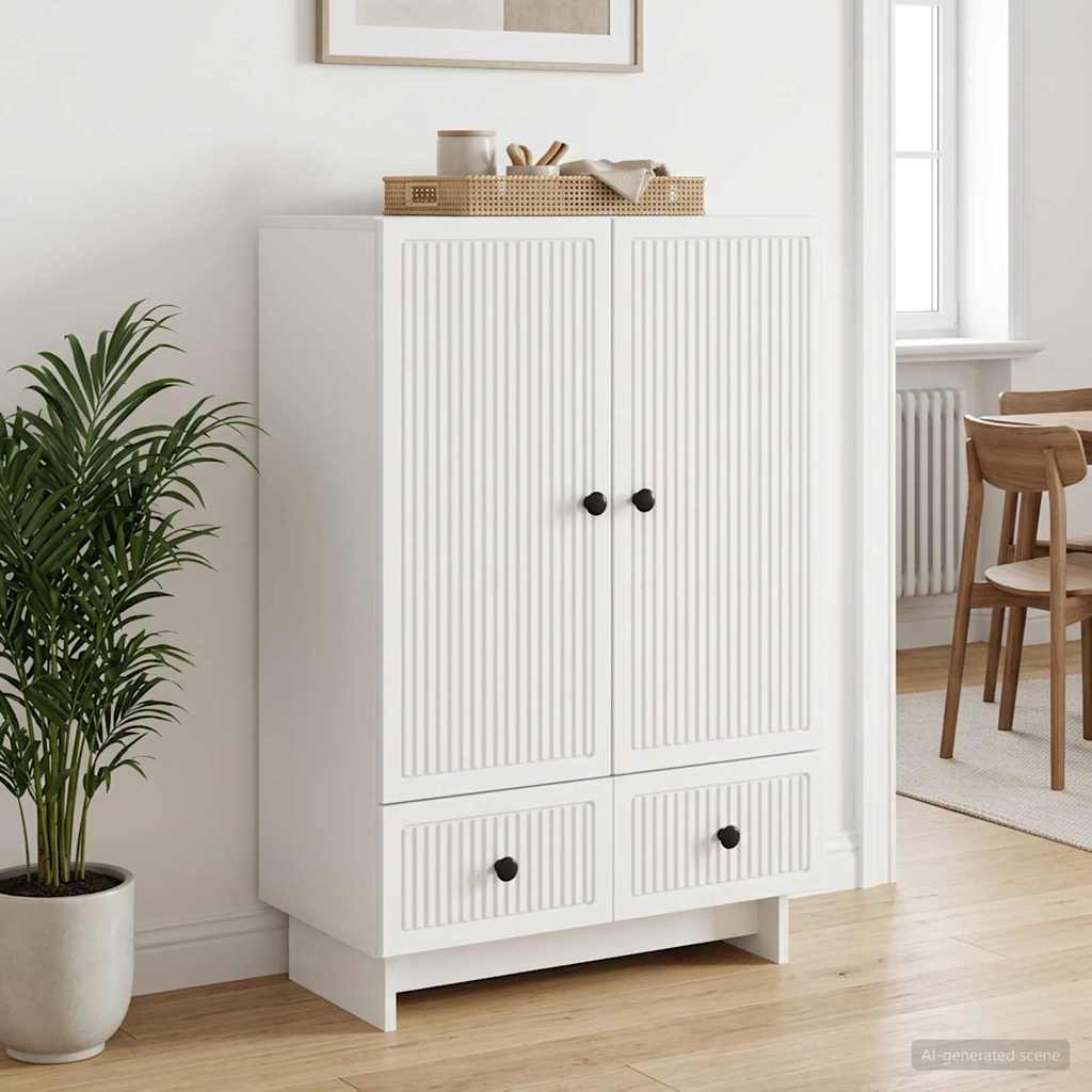 Sideboard Hvid 66 x 34,5 x 95 cm Konstrueret træ