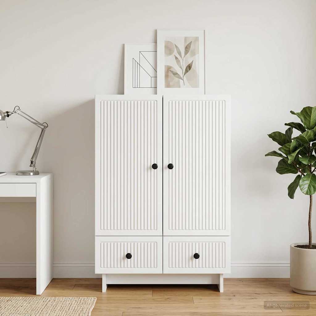 Sideboard Hvid 66 x 34,5 x 95 cm Konstrueret træ