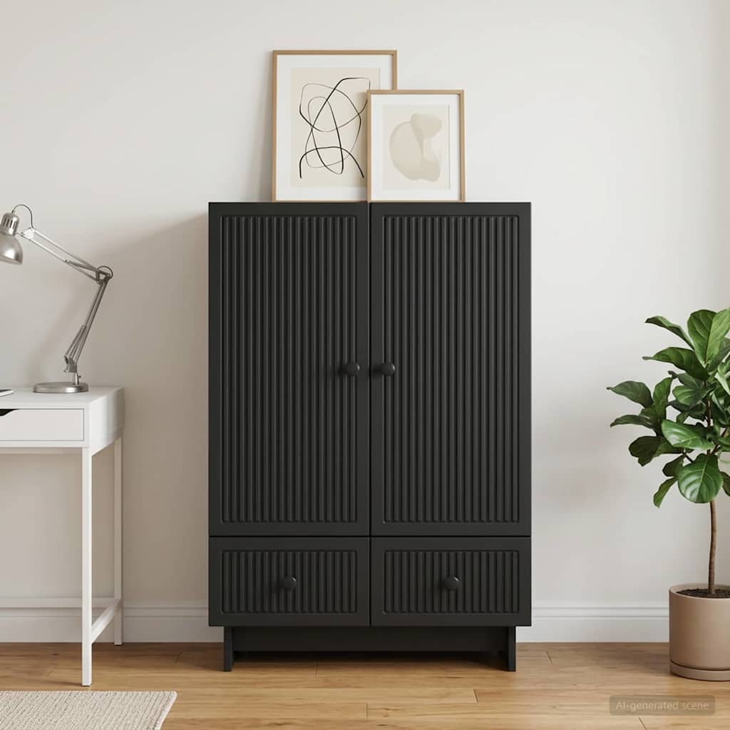Sideboard Sort 66 x 34,5 x 95 cm Konstrueret træ