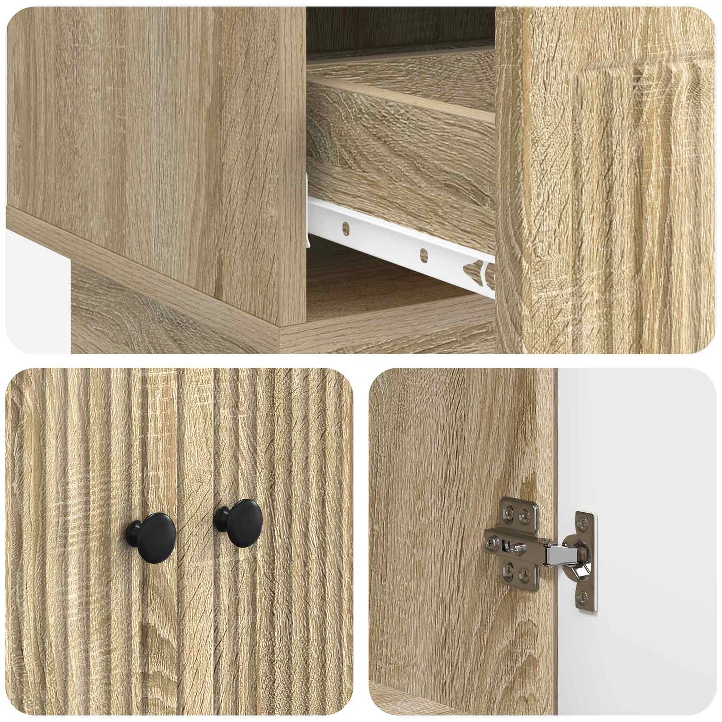 Sideboard Sonoma eg 66 x 34,5 x 95 cm Konstrueret træ