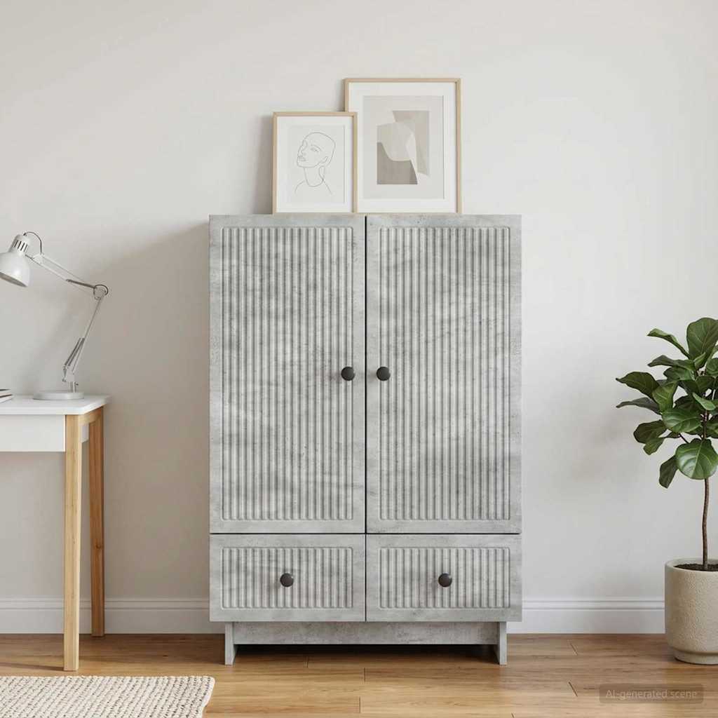 Sideboard BetonGrå 66 x 34,5 x 95 cm Konstrueret træ