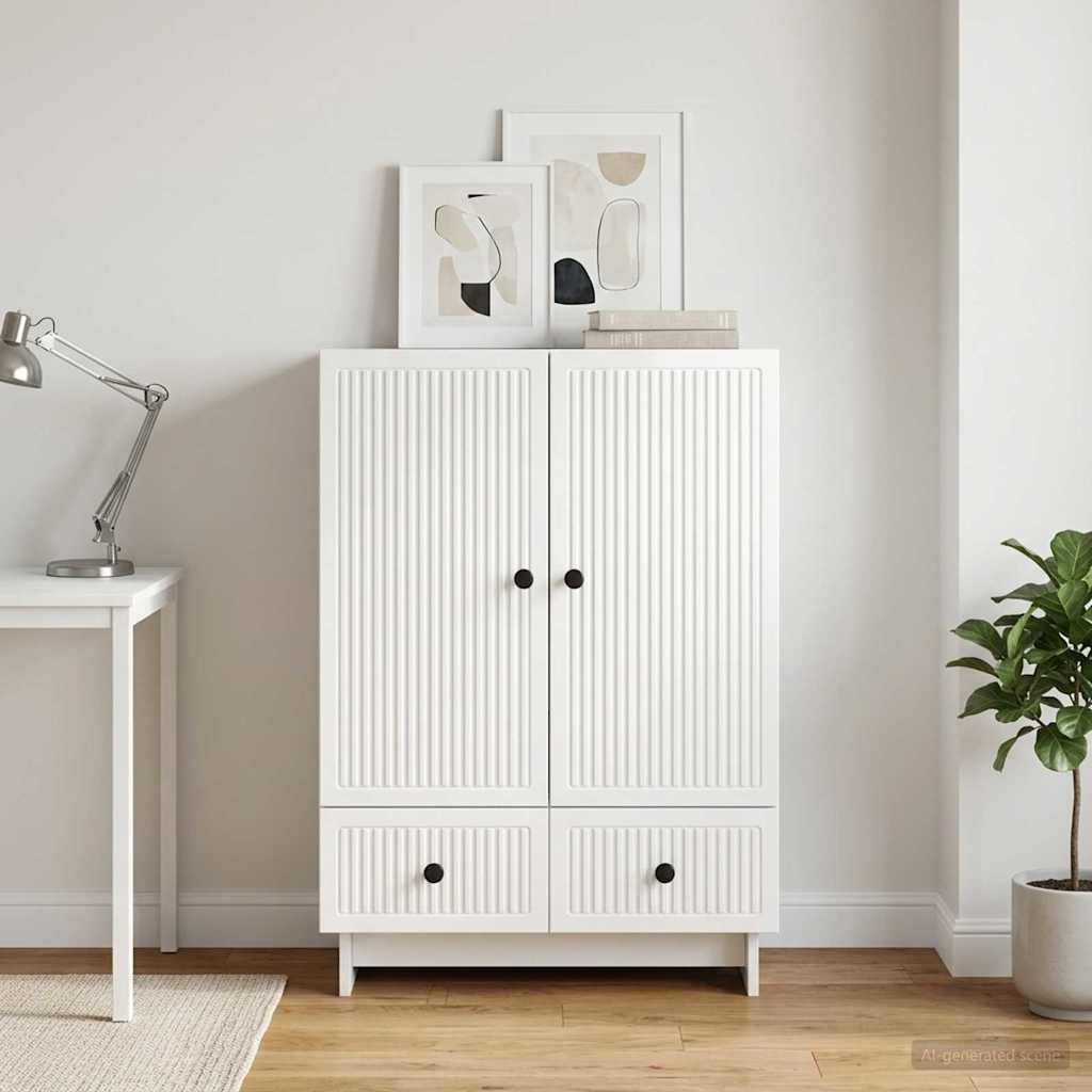 Sideboard Højglans Hvid 66 x 34,5 x 95 cm Konstrueret træ