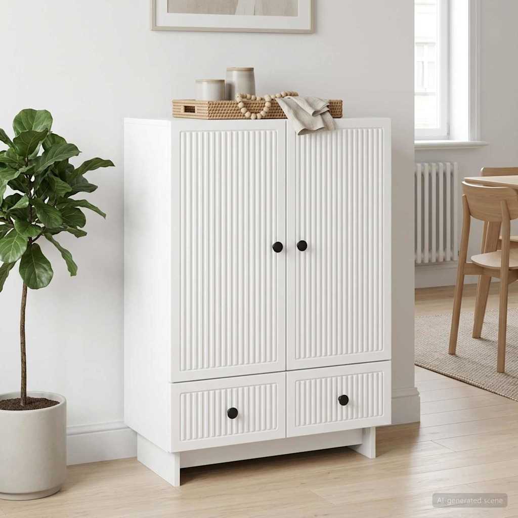 Sideboard Højglans Hvid 66 x 34,5 x 95 cm Konstrueret træ