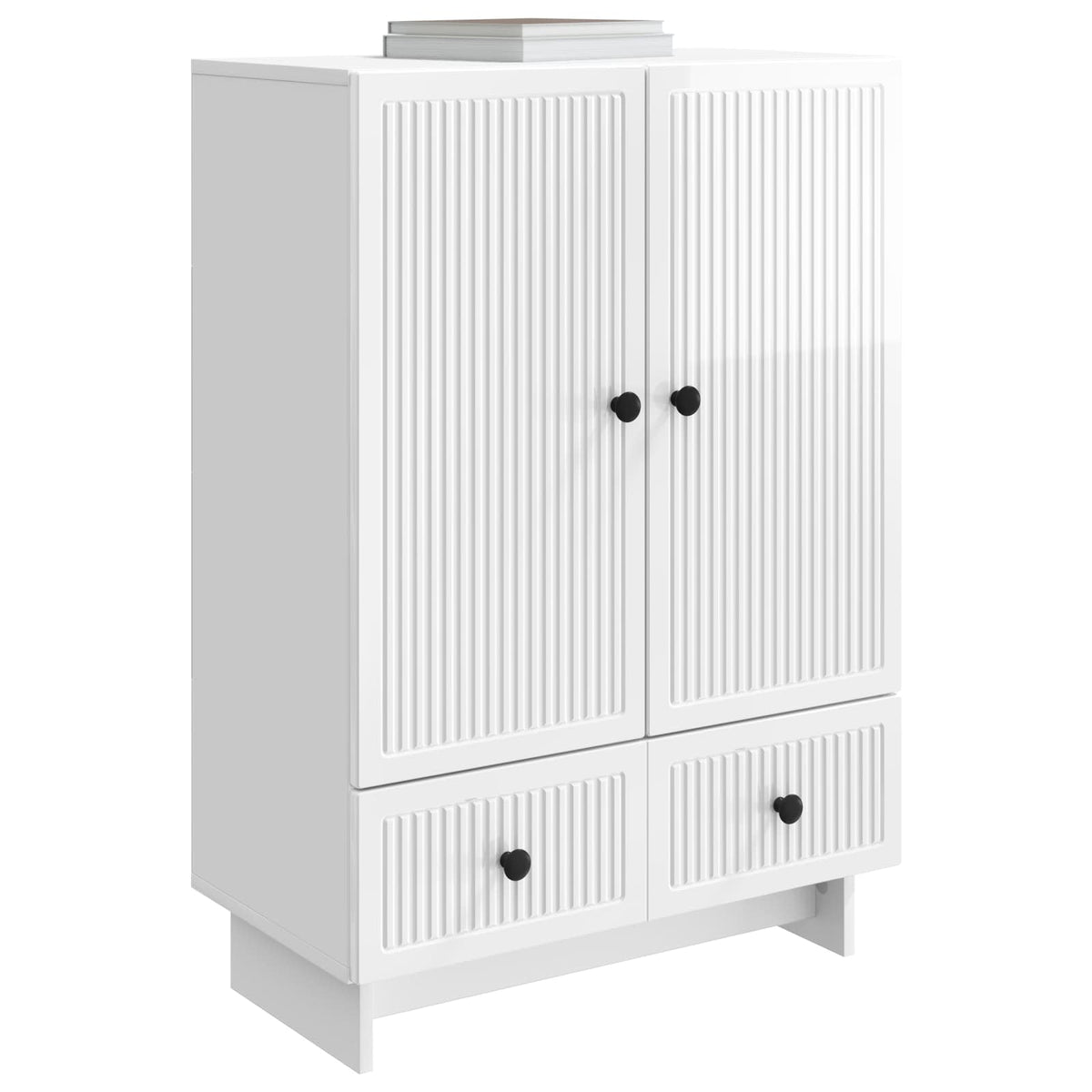 Sideboard Højglans Hvid 66 x 34,5 x 95 cm Konstrueret træ
