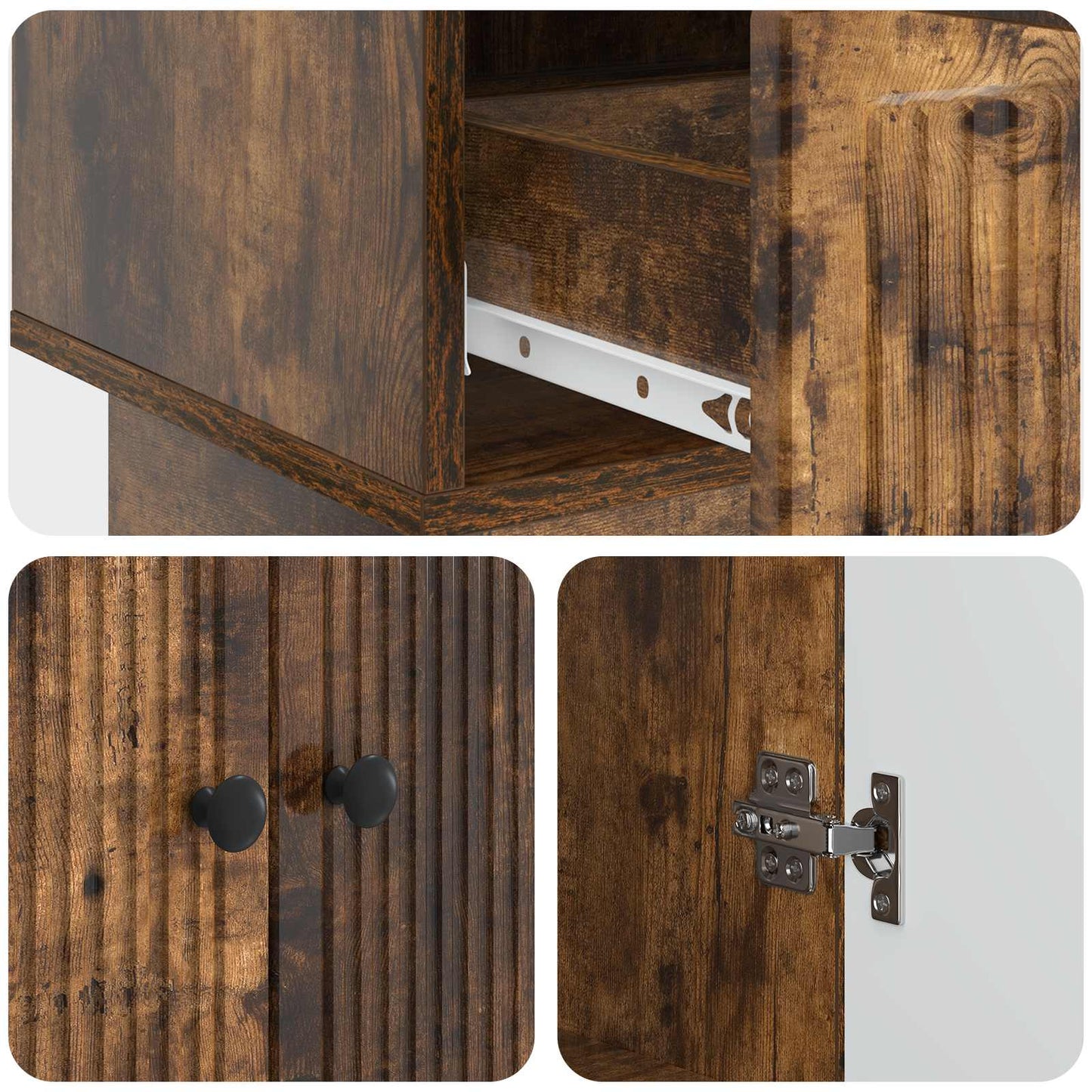 Sideboard Røget Eg 66 x 34,5 x 95 cm Konstrueret træ